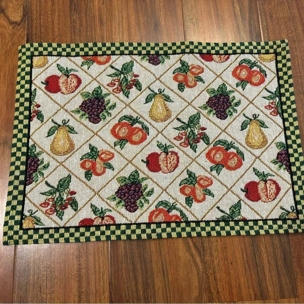 Set of 4 Fruit Mosaic Vintage Placemats